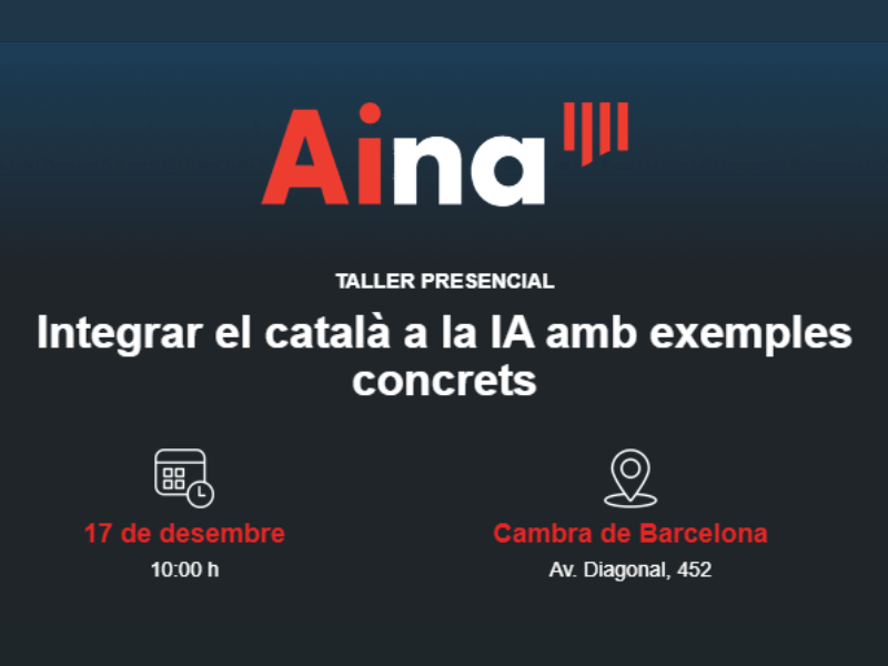 Cartel Integrar el català a la IA amb exemples concrets
